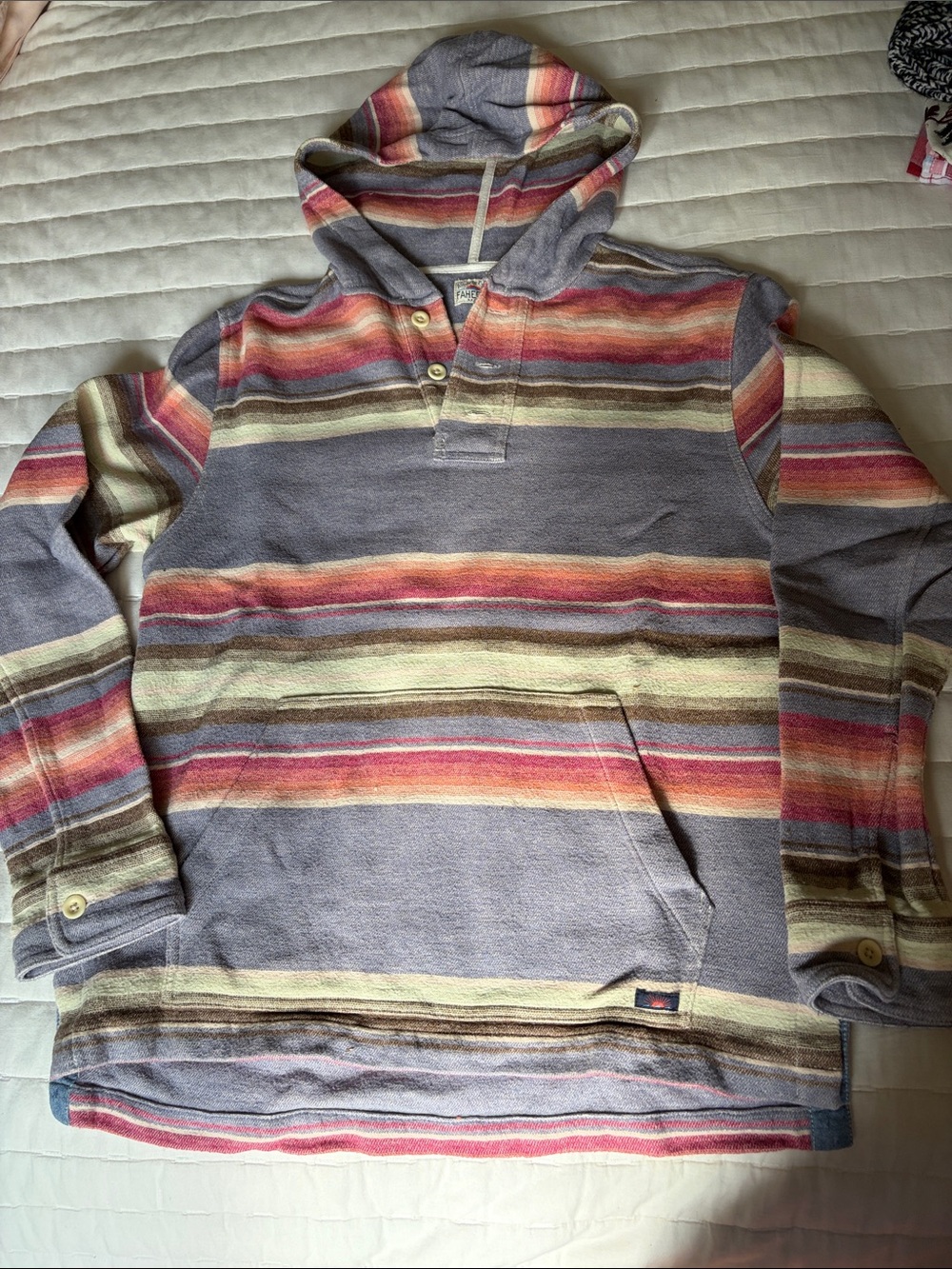 Faherty Multicolor Striped Hooded Pullover